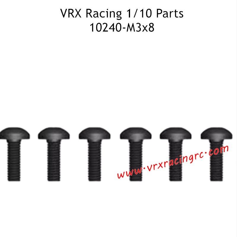 10240 M3x8 Button Head Hex Screw Parts for VRX Racing 1/10 RC Truck