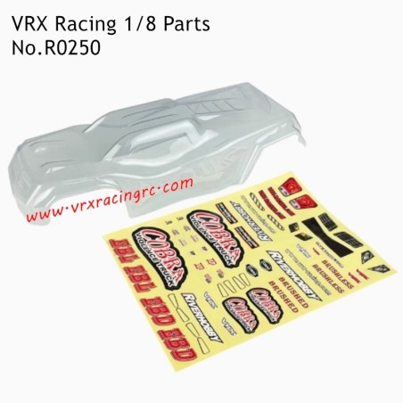 VRX Racing 1/8 RC Car Parts Transparent Car Shell R0250