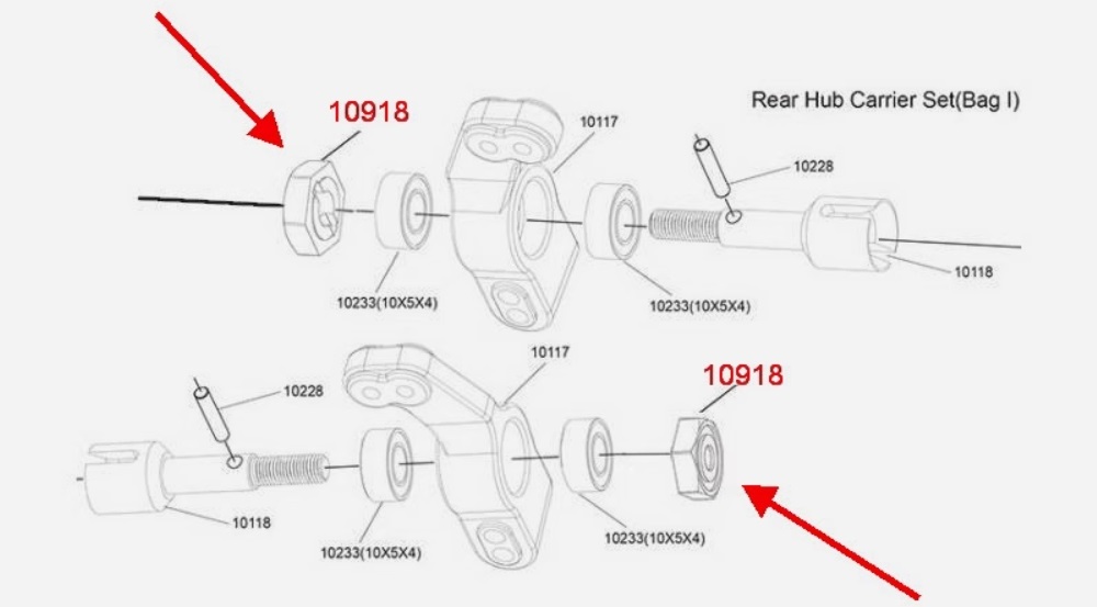 Upgrade Hexagonal Wheel Block 10918 Metal Parts for VRX Racing RH1043SC RH1045SC RC Truck