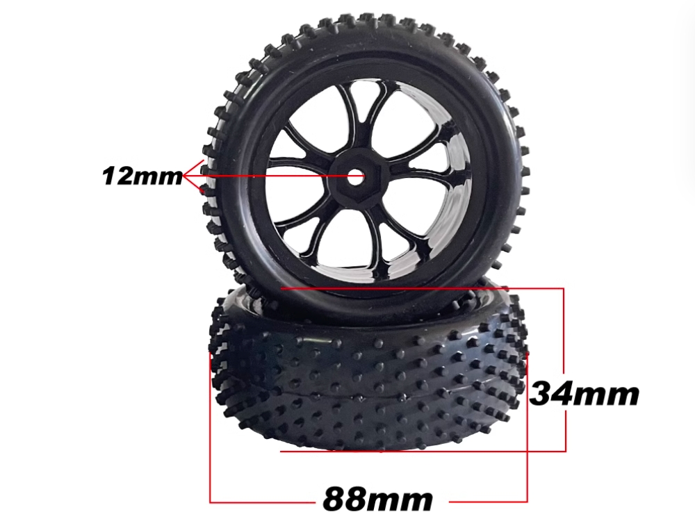 VRX Racing 1/10 RC Car Parts Rear Tire Assembly 10301